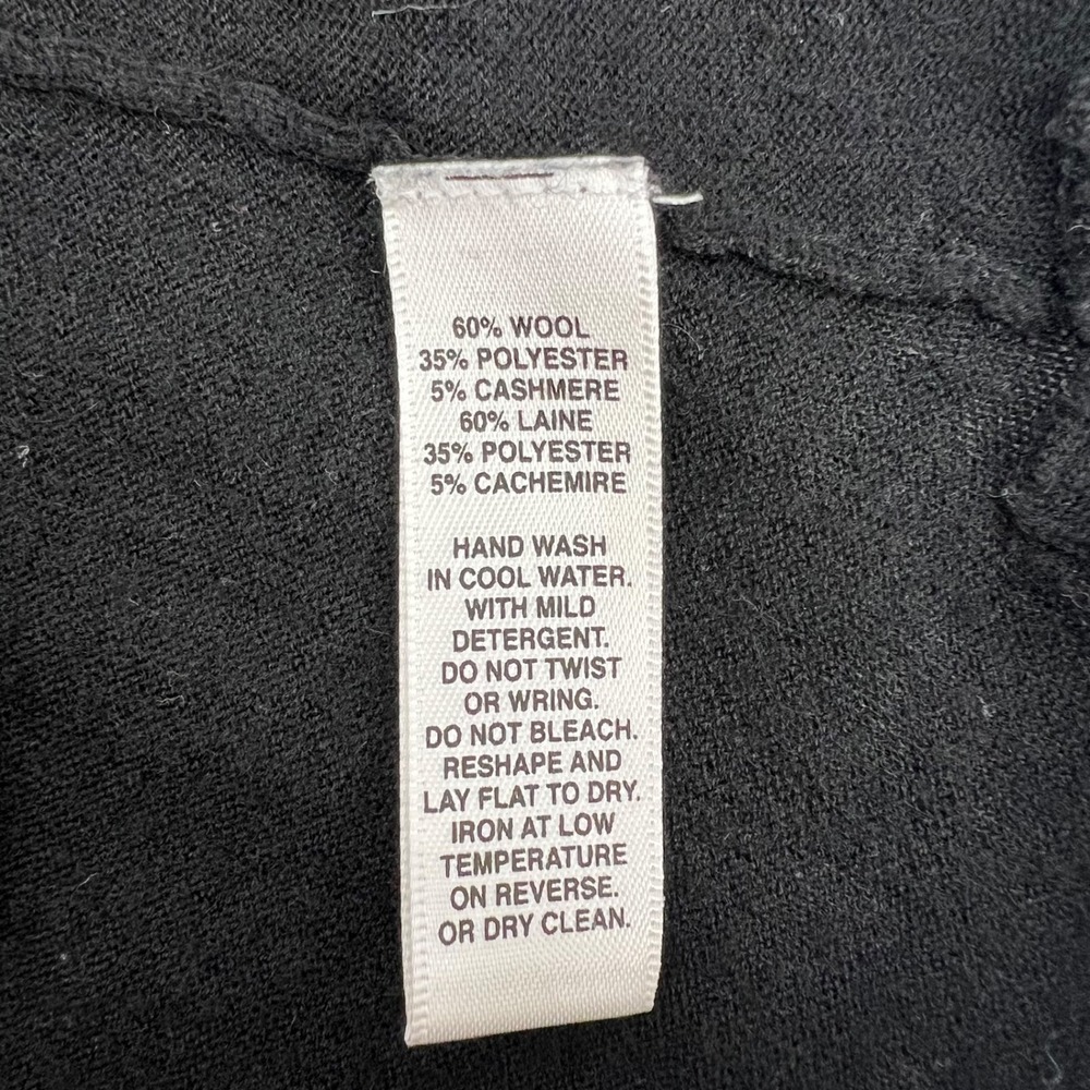 Saks Fifth Avenue Womens Black Wool Cashmere Blend V-Neck Sleeveless Sweater M - Picture 5 of 5